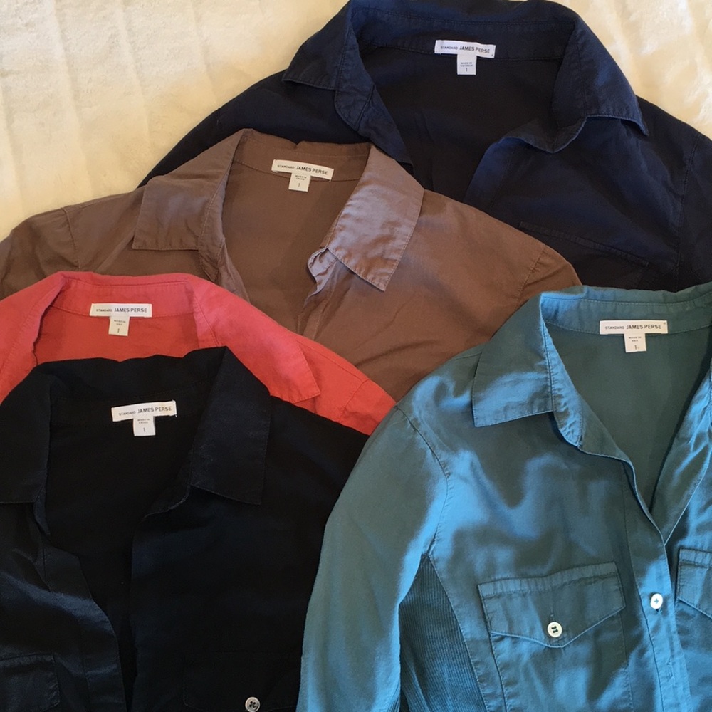 BUNDLE OF FIVE James Perse button down tops size 1